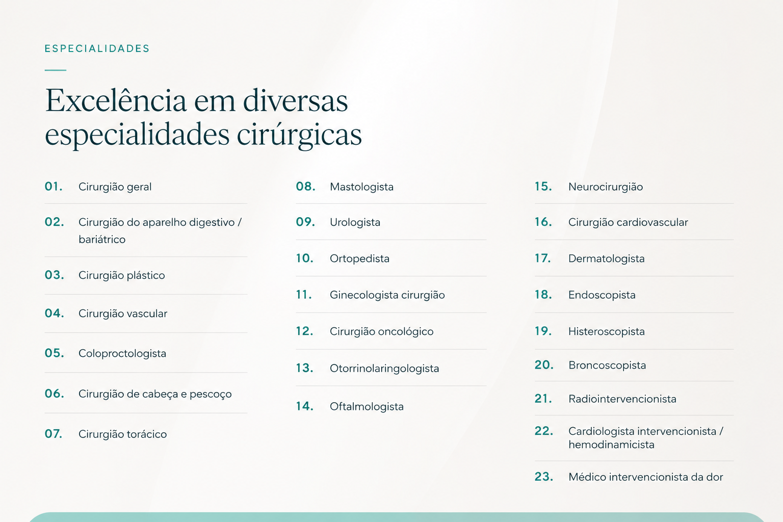 Especialidades cirúrgicas atendidas pela BabilonIA Health